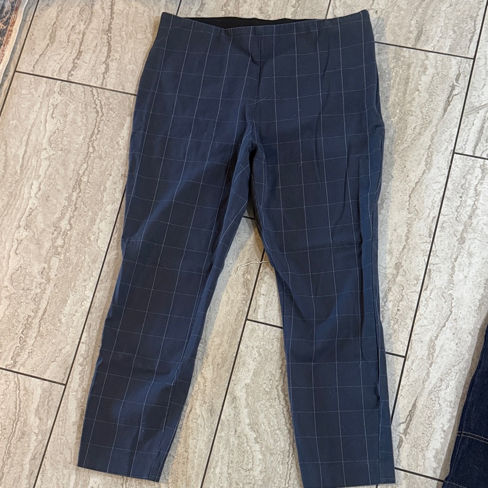 Women’s Navy Checkered Pants